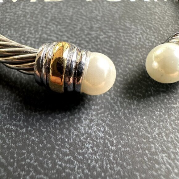David Yurman Cable Classics Pearls & 14K Gold 7mm Cable Cuff Bracelet - Picture 5 of 5